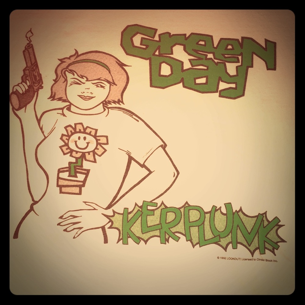 Vintage 92 Green Day Kerplunk CinderBlock t-shirt